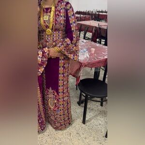 Ornate Purple and Gold Embroidered Dress